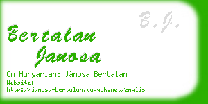 bertalan janosa business card