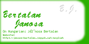 bertalan janosa business card